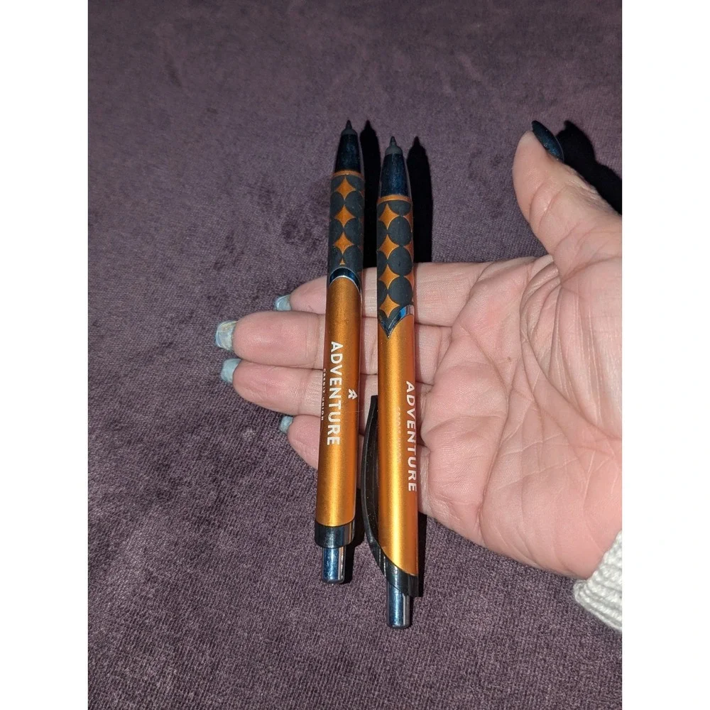 Retro Officecore Adventure Credit Union Promo Pen Set Lot‎ of 2 Working